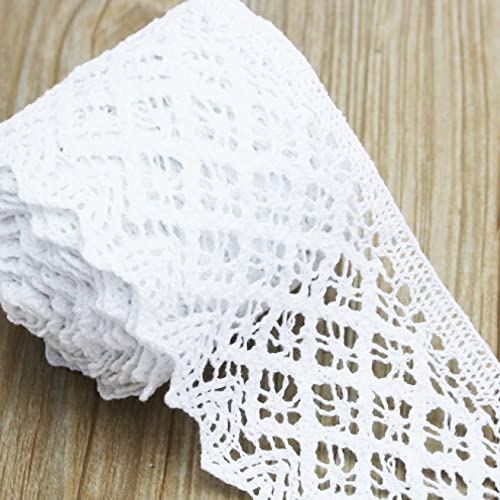 CHFYIJYHM 5,47 Yards/Rolle weiße Baumwolle bestickt Spitze Netz Stoff Besatz DIY Nähen Kleidung handgefertigt Handwerk Band Materialien Spitze (Stil 1 8 cm) von CHFYIJYHM