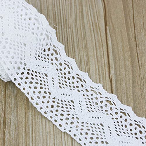 CHFYIJYHM 5,47 Yards/Rolle weiße Baumwolle bestickt Spitze Netz Stoff Besatz DIY Nähen Kleidung handgefertigt Handwerk Band Materialien Spitze (Stil 2 6,5 cm) von CHFYIJYHM