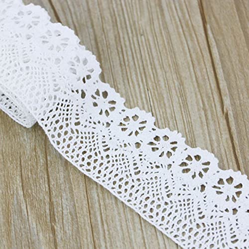 CHFYIJYHM 5,47 Yards/Rolle weiße Baumwolle bestickt Spitze Netz Stoff Besatz DIY Nähen Kleidung handgefertigt Handwerk Band Materialien Spitze (Stil 3 5,5 cm) von CHFYIJYHM