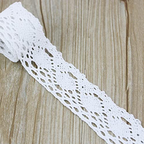 CHFYIJYHM 5,47 Yards/Rolle weiße Baumwolle bestickt Spitze Netz Stoff Besatz DIY Nähen Kleidung handgefertigt Handwerk Band Materialien Spitze (Stil 4, 4 cm) von CHFYIJYHM