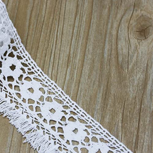 CHFYIJYHM 5,47 Yards/Rolle weiße Baumwolle bestickt Spitze Netz Stoff Besatz DIY Nähen Kleidung handgefertigt Handwerk Band Materialien Spitze (Stil 40,6 cm, 6 cm) von CHFYIJYHM