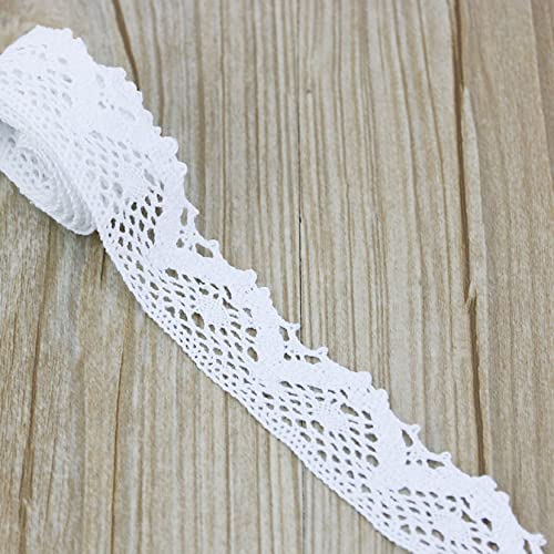 CHFYIJYHM 5,47 Yards/Rolle weiße Baumwolle bestickt Spitze Netz Stoff Besatz DIY Nähen Kleidung handgefertigt Handwerk Band Materialien Spitze (Stil 8 2,5 cm) von CHFYIJYHM