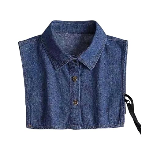 CHFYIJYHM Denim Revers Fake Kragen Damen Bluse Pullover Abnehmbarer Hemdkragen Herren Falscher Kragen Halbes Hemd Top NEP Kraagie von CHFYIJYHM