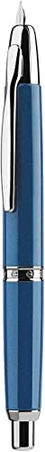 CHFYIJYHM Füllfederhalter Majohn A1 Press Füllfederhalter, einziehbare, extrafeine Feder aus Metall, blauer Schreibstift mit Box von CHFYIJYHM