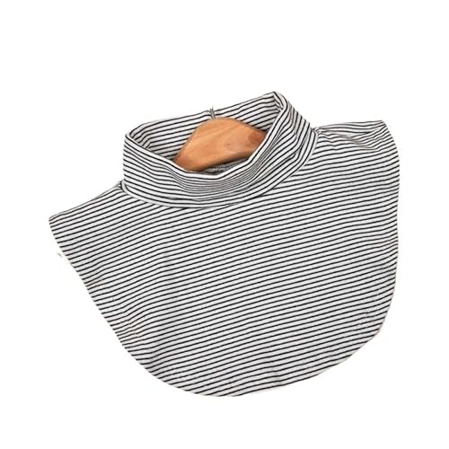 CHFYIJYHM Gefälschter Kragen for Frauen, gestreift, einfarbig, Abnehmbarer Kragen, Pullover passt zu falscher Bluse, Kragen, Halskette, halbes Hemd(Gray Stripe) von CHFYIJYHM