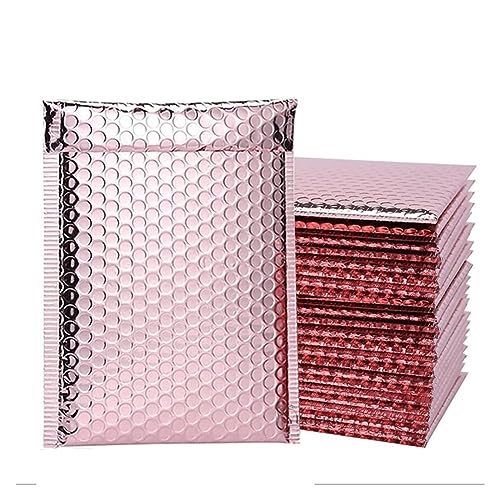 CHFYIJYHM Luftpolstertaschen Luftpolsterfolie Roségold Verpackung Versand Luftpolsterumschlag Plastikpolsterumschlag Tasche Versandumschlag Tasche Kinder Weihnachtsgeschenktüte 50 Stück Verpackung(50 von CHFYIJYHM