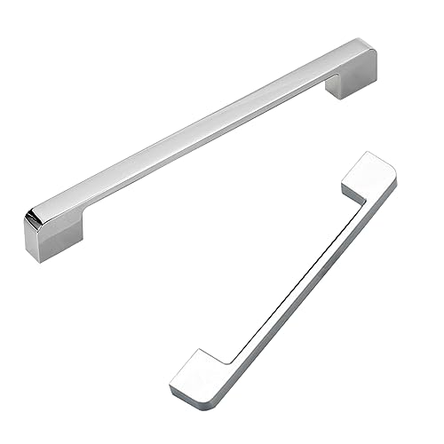 CHFYIJYHM Möbelgriffe Modern, 2er-Pack Schrankgriffe Silber, Massive Zinklegierung | Eloxierte Oberfläche, Lochmitten: 96–320 mm. Bügel-Schubladengriffe: 108 mm/4,3 Zoll(Hole Centers: 160mm/6.3in) von CHFYIJYHM