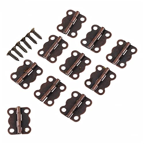 CHFYIJYHM Scharnier, 100PCS 1613mm Antike Schrank Möbel Zubehör Schmuck Boxen Kleine Scharnier Möbel Beschläge(Red Bronze) von CHFYIJYHM