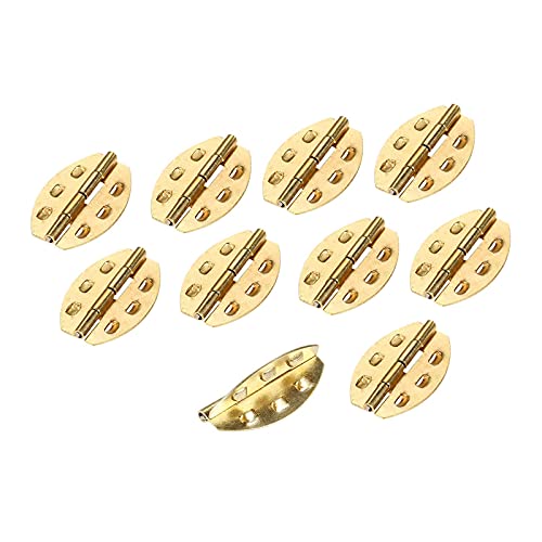 CHFYIJYHM Scharnier, 50 Teile/los Gold Oval Gerade in-Linie 6 Löcher Schrank Möbel Schmuck Geschenk Wein Holz Box Fitting 2517mm von CHFYIJYHM