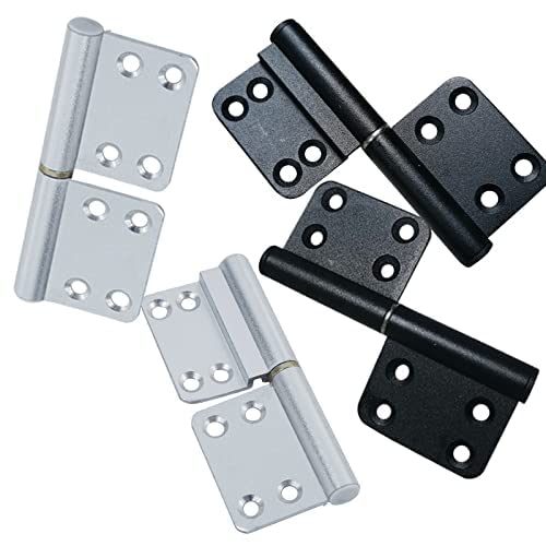 CHFYIJYHM Scharnier, 6PCS Wc Tür Aluminium Legierung Schrank Schrank Tür Lager Industrie Box Einstellbare Dämpfung Scharnier Möbel Hardware(Flat Sand Black) von CHFYIJYHM