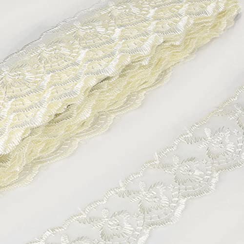 CHFYIJYHM Spitzenband, 9,1 m, bestickt, für Hochzeit, Zuhause, Party, Dekoration, Nähzubehör, Spitze (Beige) von CHFYIJYHM