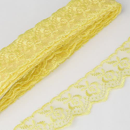 CHFYIJYHM Spitzenband, 9,1 m, bestickt, für Hochzeit, Zuhause, Party, Dekoration, Nähzubehör, Spitze (Giallo) von CHFYIJYHM