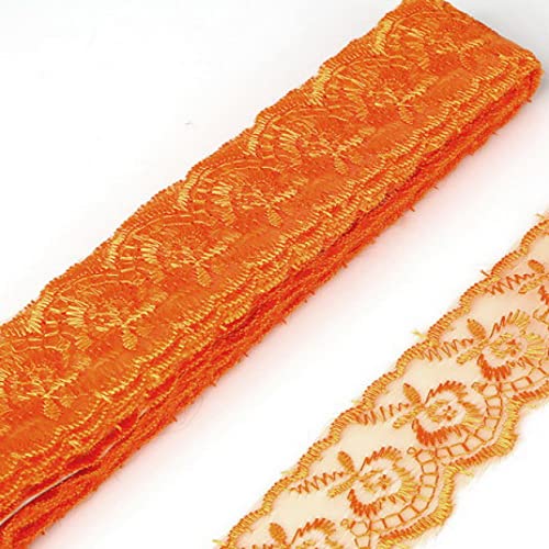 CHFYIJYHM Spitzenband, bestickt, für Hochzeit, Zuhause, Party, Dekoration, Nähzubehör, 9,1 m, Orange von CHFYIJYHM