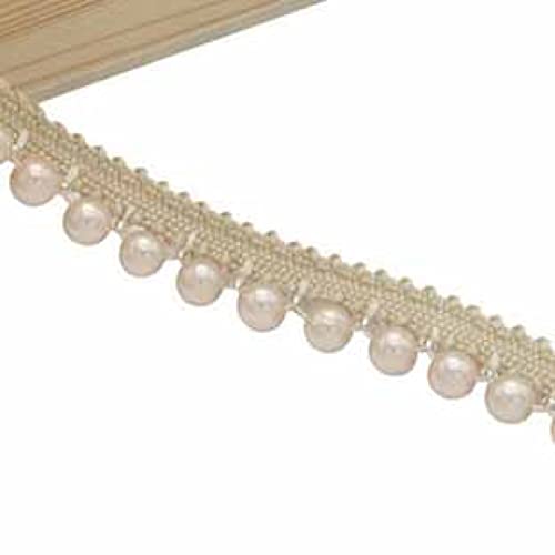 CHFYIJYHM Spitzenband mit Perlen, 91 cm, für selbstgemachte Kleider, Nähen, Kleidung, Kleidung, Zubehör, Spitze (Stil 12, Beige, 0,7 cm) von CHFYIJYHM