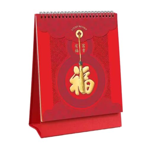 CHFYIJYHM Tischkalender 2025, kreativer chinesischer Stil, Jahr der Schlange, Kalender, kleines Ornament, einfacher Büro, Monatskalender, Schreibtisch-Notizblock, Geschenkkalender, chinesische Malerei von CHFYIJYHM