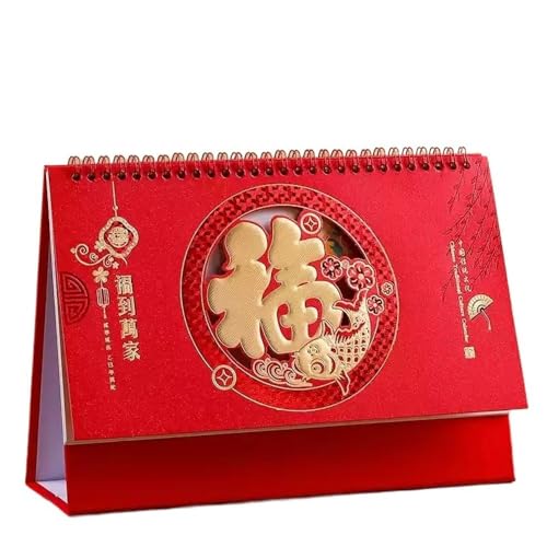 CHFYIJYHM Tischkalender 2025 Desktop Notizblock Kalender Ornament Desktop Literarische Ornament Monatskalender Jahr der Schlange Geschenkkalender Chinesische Malerei (B) von CHFYIJYHM