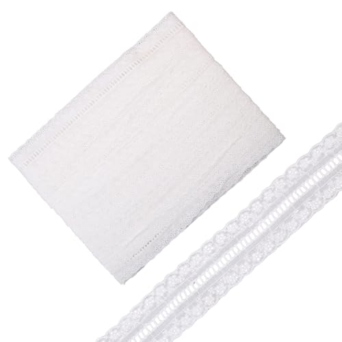 CHGCRAFT 15 Meter weiße Spitze Spitze Spitze Spitze Spitze Spitze Spitze Spitze Spitze Spitze Stiche Spitze 1,57 Zoll Breite für das Nähnen Geschenke Handwerk Verpackung Hochzeitsband Spitze Spitze von CHGCRAFT