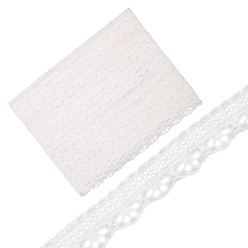 CHGCRAFT 15 Yards Weiß Spitze Band Spitze Trim Scalloped Nähen Spitze Band Stickerei Spitze Rand Trim 1,1 Zoll breit Für Nähen Handwerk Geschenk Verpackung Hochzeit Bänder Floral Bänder von CHGCRAFT