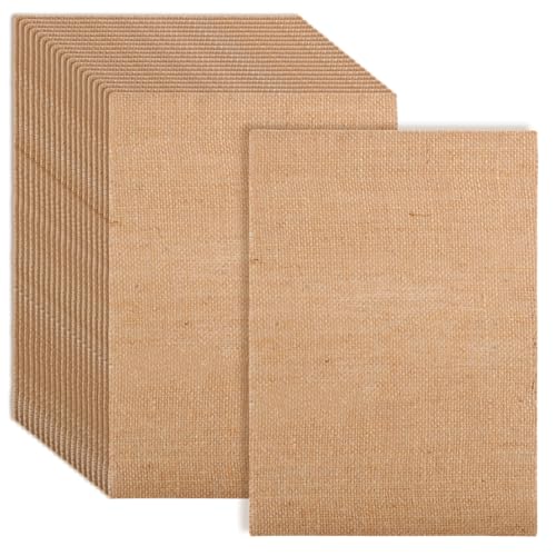 CHGCRAFT 20 Stück Bedruckbares natürliches Sackleinen Papier Pad Bedruckbare Sackleinen Blätter Sackleinen Scrapbooking Vintage Craft Sackleinen Papier Cardstock Supplies für Burlap Druck von CHGCRAFT