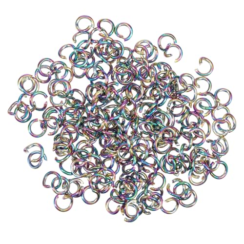 CHGCRAFT 200 Stück Edelstahlspringring Regenbogenfarbe Öffnung Sprungringe 304 Galvanisierte Sprungringe für die Herstellung von Halskette Armband Ohrringe, Regel 22 von CHGCRAFT