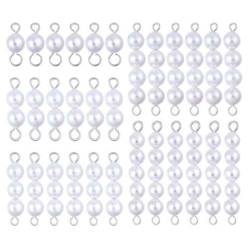 CHGCRAFT 30 Stück 5 Stile Perle Connector Charms Runde Muschel Perle Connector Charms mit 304 Edelstahl Schleifen für Schmuck machen DIY Handwerk liefert Ohrring Halskette Armband, Golden, 0,6 Zoll von CHGCRAFT