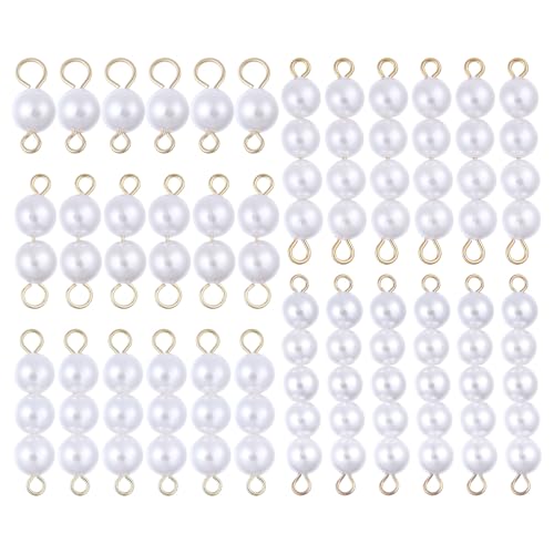 CHGCRAFT 30 Stück 5 Stile Perle Connector Charms Runde Shell Perle Connector Charms mit 304 Edelstahl Schleifen für Schmuck machen DIY Handwerk liefert Halskette Armband, Edelstahl Farbe, 0,6 Zoll von CHGCRAFT