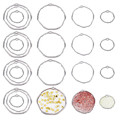 CHGCRAFT 48 Stück 3 Größen Ovale Offene Lünette Anhänger Ohrringe Perlen Hoop Ohrring Ohrring Kreis Funde Hoops offene Lünetten Ohrringe Hoop Ohrringe für DIY Herstellung 18mm 23mm von CHGCRAFT