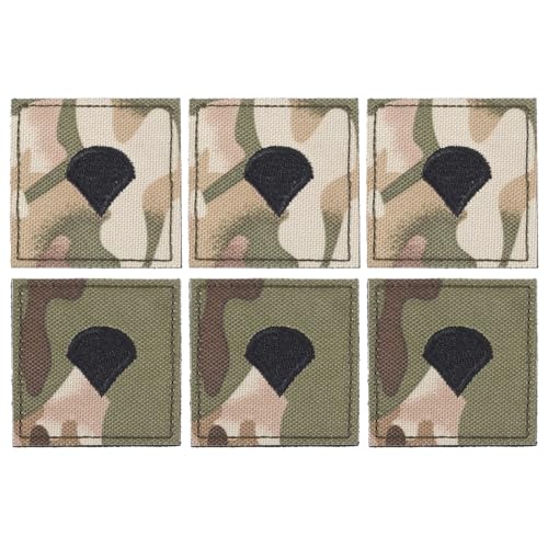 CHGCRAFT 6 Stück Gestickte Rangabzeichen Staff Sergeant Patch Armee Rang Patches Polyester Epaulette Camouflage für Outdoor-Abenteuer Rollenspiel und Modell Schaukasten, Olive Drab, 2×2×0,2 Zoll von CHGCRAFT