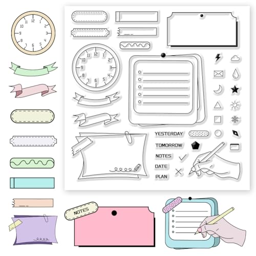 CHGCRAFT Bequemliches Pick-up Transparente Briefmarke Zeitplan Transparente Briefmarke Silizium Transparente Briefmarke Siegel DIY Clipboard Foto-Album Dekoration, 5.9x5.9inch von CHGCRAFT