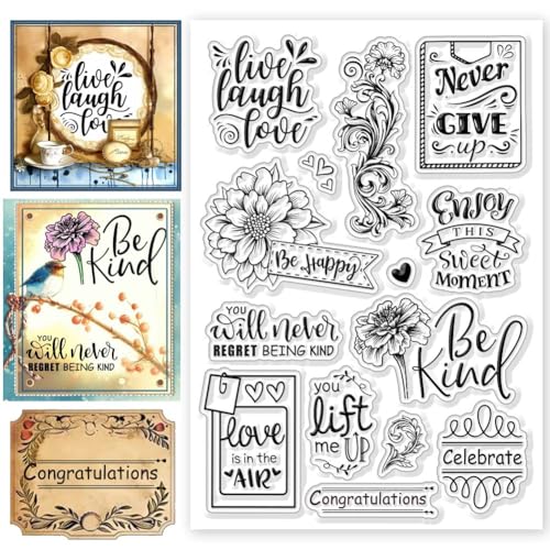 CHGCRAFT Blumen Segen Clear Stamps Pflanzen Transparent Stamps Silikon Clear Stamp Seals für DIY Scrapbooking Fotoalbum Dekoration, 4.3x6.3 Zoll von CHGCRAFT