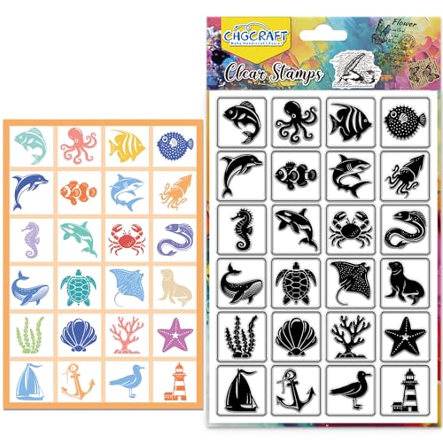 CHGCRAFT Sea Fish Clear Stamp Transparent Handarbeit Stempel Silikon Clear Stamp Dichtungen für DIY Scrapbooking Fotoalbum dekorative Karten machen, gemischte Formen, 6,3x4,3 Zoll CHGCRAFT Sea Fish Clear Stamp Transparent Handarbeit Stempel Silikon Clear Stamp Dichtungen für DIY Scrapbooking Fotoalbum dekorative Karten machen, gemischte Formen, 6,3x4,3 Zoll von CHGCRAFT