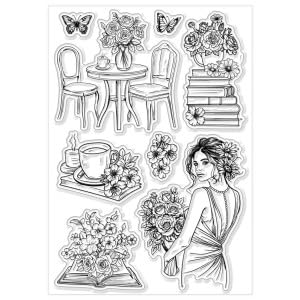 CHGCRAFT Silikon Stempel Kaffee lesen Stempel Transparente Stempel Clear Stamps Stempelset für DIY Scrapbooking Journaling Fotoalbum Dekorative Geschenkanhänger Kartenherstellung, 4.3×6.3 Zoll von CHGCRAFT