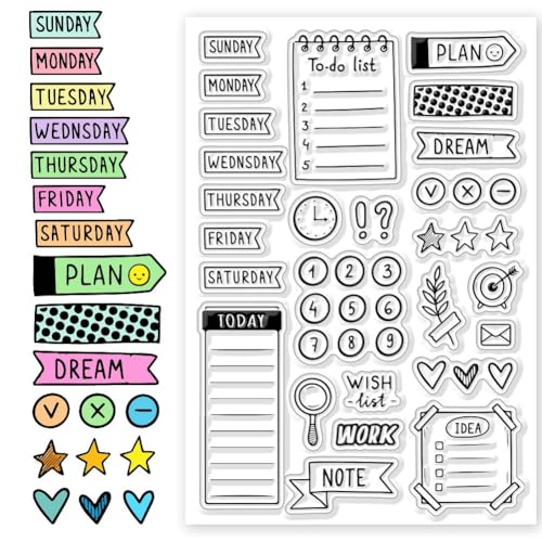 CHGCRAFT Silikon Stempel Tagebuch Stempel Transparente Stempel Clear Stamps Stempelset für DIY Scrapbooking Journaling Fotoalbum Dekorative Geschenkanhänger Kartenherstellung, 4.3×6.3 Zoll von CHGCRAFT