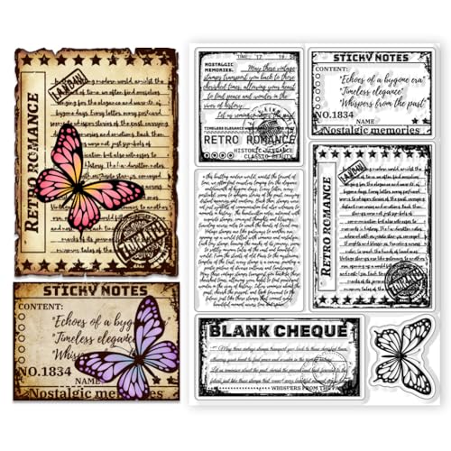 CHGCRAFT Silikon Stempel Vintage-Worte Stempel Transparente Stempel Clear Stamps Stempelset für DIY Scrapbooking Journaling Fotoalbum Dekorative Geschenkanhänger Kartenherstellung, 4.3×6.3 Zoll von CHGCRAFT