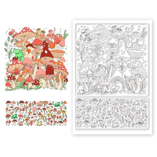 CHGCRAFT Silikonstempel Pilz Klarstempel Tier Transparente Silikonstempel Zur Kartengestaltung Frosch Schnecke Silikon Klarstempelsiegel Für Karten Stempelgestaltung DIY Scrapbooking Fototagebuch von CHGCRAFT