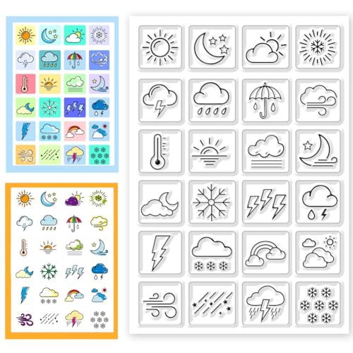 CHGCRAFT Wetter Klarstempel Transparenter Silikonstempel Mini Wetter Silikonsiegelstempel Für Kalenderplaner Dekoration Und DIY Scrapbooking von CHGCRAFT