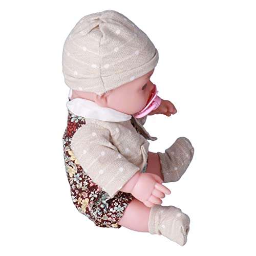 CHICIRIS Reborn Baby Doll, Realistische Reborn Baby Doll Fashion 12 Zoll Waschbares Weißes Mädchen Weiches Körperspielzeug für Kindergeburtstag (Q12G-001C-026 braun geblümt) von CHICIRIS