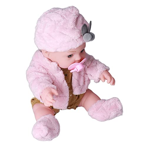 CHICIRIS Reborn Baby Doll, Realistische Reborn Baby Doll Fashion 12 Zoll Waschbares Weißes Mädchen Weiches Körperspielzeug für Kindergeburtstag (Q12G-003C-026 rosa Samt) von CHICIRIS