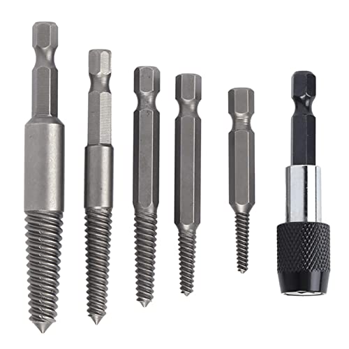 Schraubenextrakt, 6 -pcs -Kopf ohne Schraubenextraktor, Holzwerk Sechskant Shank Feine Zähne Stripped Remover -Werkzeug von CHICIRIS