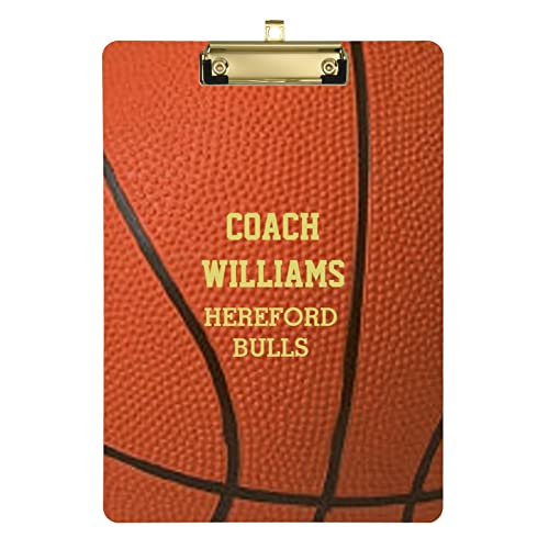 Acryl-Klemmbrett, Basketball-Trainer-Geschenk, A4-Briefgröße, Schreibbrett mit Text-Logo, 22,9 x 31,8 cm, mit niedrigem Metallclip von CHIFIGNO