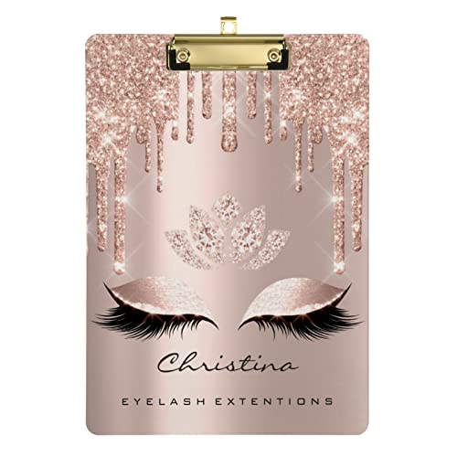 Clipboard A4 Standardgröße Lashes Lotus Pink Klemmbretter mit niedrigem Profil Metallclip für Büros, Schule, Klassenzimmer, 22,9 x 31,8 cm von CHIFIGNO