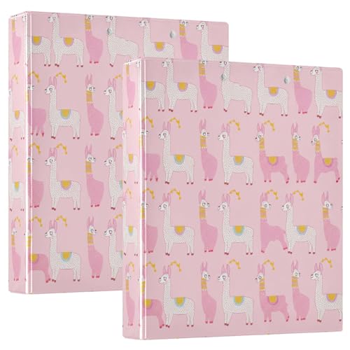 Niedliche Lamas 3-Ringbücher mit 3 Ringen, 3,8 cm, dekorativer Drei-Ringordner mit 3 Innentaschen, Notizbuchordner für Schule, Büro, Zuhause, 2 Stück Niedliche Lamas 3-Ringbücher mit 3 Ringen, 3,8 cm, dekorativer Drei-Ringordner mit 3 Innentaschen, Notizbuchordner für Schule, Büro, Zuhause, 2 Stück von CHIFIGNO