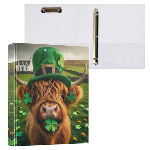 St. Patrick's Day Ringbuch mit 3 Ringen, 3,8 cm, rund, für 200 Blatt, Basisbuch, Notizbuch für Schulbedarf, 1 Packung von CHIFIGNO