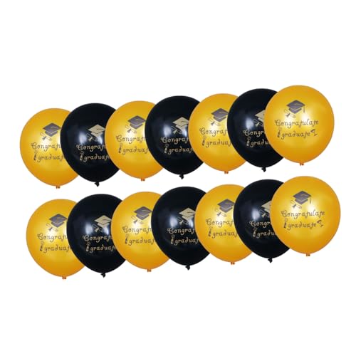 24Pcs Abschlusssaison Luftballons Schwarze Luftballons Dekoration Feier Hintergrund Ballon Banner Party Hintergrund Ballon Feier Ballon Graduation Party Luftballons Emulsion CHILDWEET von CHILDWEET