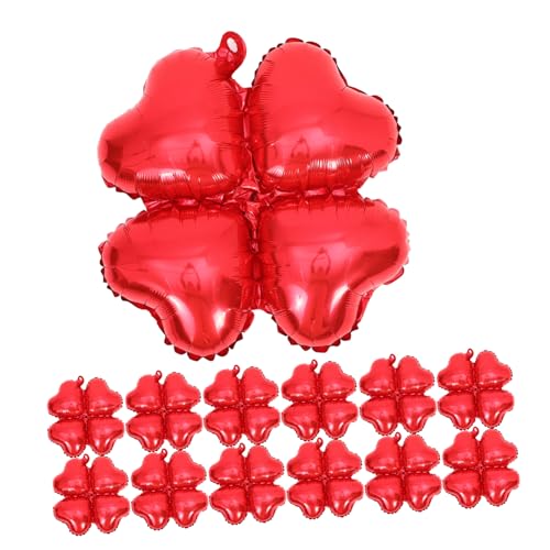 50 Stück Herzförmiger Ballon Luftballons Mit Vier Blättern Ballonbogen-kit Luftballons-set Blase Folienballons Dekorative Luftballons Abschlussball Luftballons Dekorativ Party Rot CHILDWEET von CHILDWEET