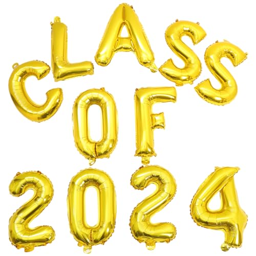 CHILDWEET Congrats Grad Ballons Set für Party-Dekorationen 2024 Graduierung Themen Ballon Bogen Kit Banner von CHILDWEET