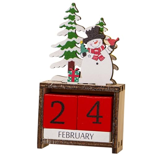 CHILDWEET 1 Satz Weihnachtskalender Schnee Adventskalender Weihnachten saisonal tischkalender kalender schreibtisch wihnachtsdeko Countdown-Kalender aus Holz Heimkalender Wohnkultur von CHILDWEET