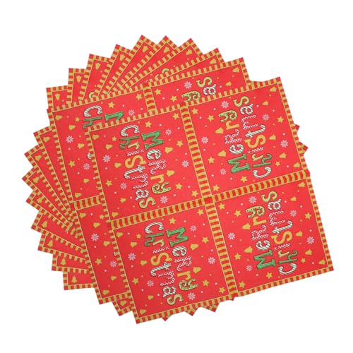 CHILDWEET 1 Weihnachtsservietten Weihnachts-toilettenpapier Weihnachten Weihnachtsgeschirr Rote Servietten Weihnachtspapierservietten Für Decoupage Gästeservietten Servietten Gold Zellstoff von CHILDWEET