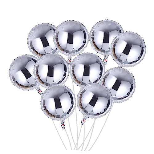 CHILDWEET 10 Stück 18 Zoll Silberne Runde Folienballons Für Valentinstag Hochzeit Und Geburtstag Mylar Luftballons Zur Party Dekoration von CHILDWEET