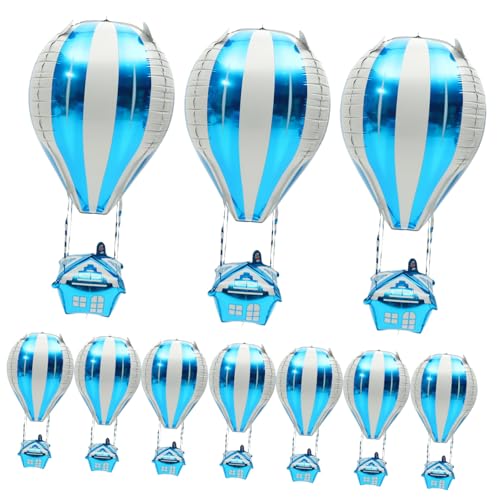 CHILDWEET 10 Stück Heißluftballon Geburtstagsfeier Ballon Kinderparty Ballons Dekoballon Helium Folienballons Geburtstagsballon Flugzeug Geburtstagsdekorationen Heliumballon von CHILDWEET